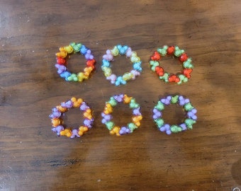 Disney Mickey Mouse Inspired children's & adult elastic bracelets / Christmas / Halloween /Rainbow / Pastel