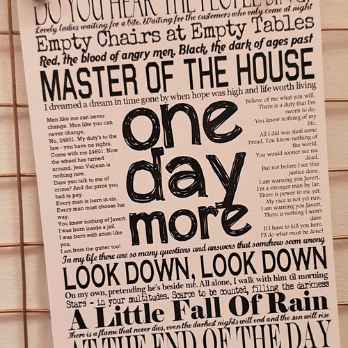Les Miserables Quotes And Lyrics A5 A6 Print Etsy