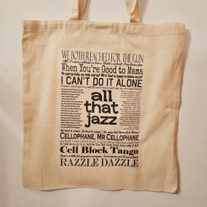 Bolsa de lona natural con citas y letras de Chicago