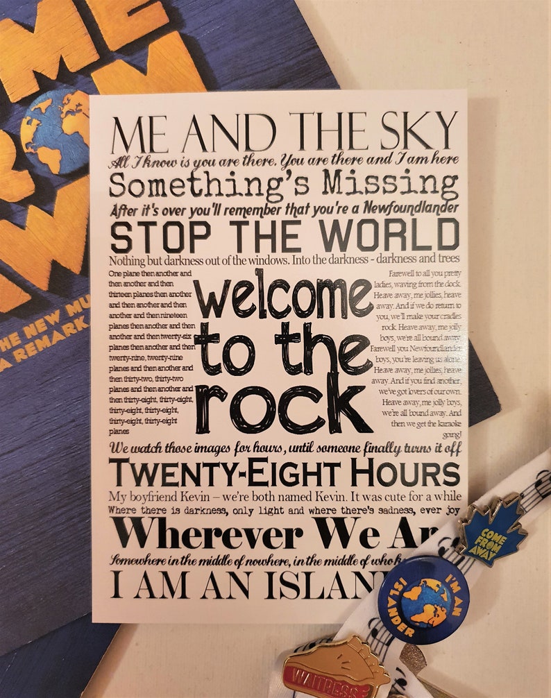 Come From Away Quotes and Lyrics Postcard Print Etsy