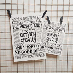 Impression de citations et de paroles de Wicked A5/A6