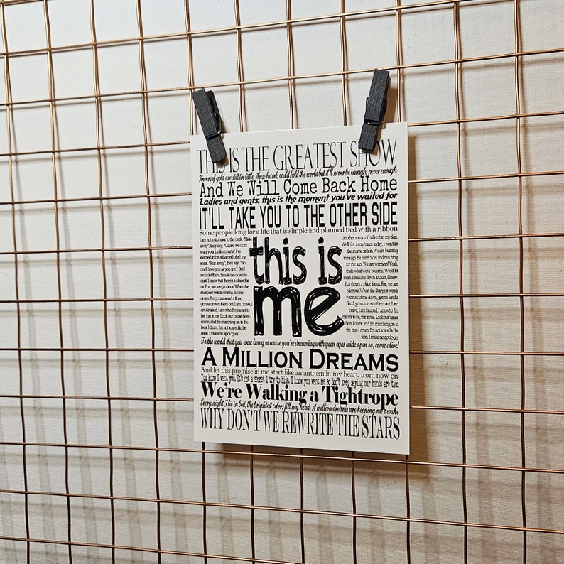 The Greatest Showman Quotes and Lyrics Postcard Print - Etsy