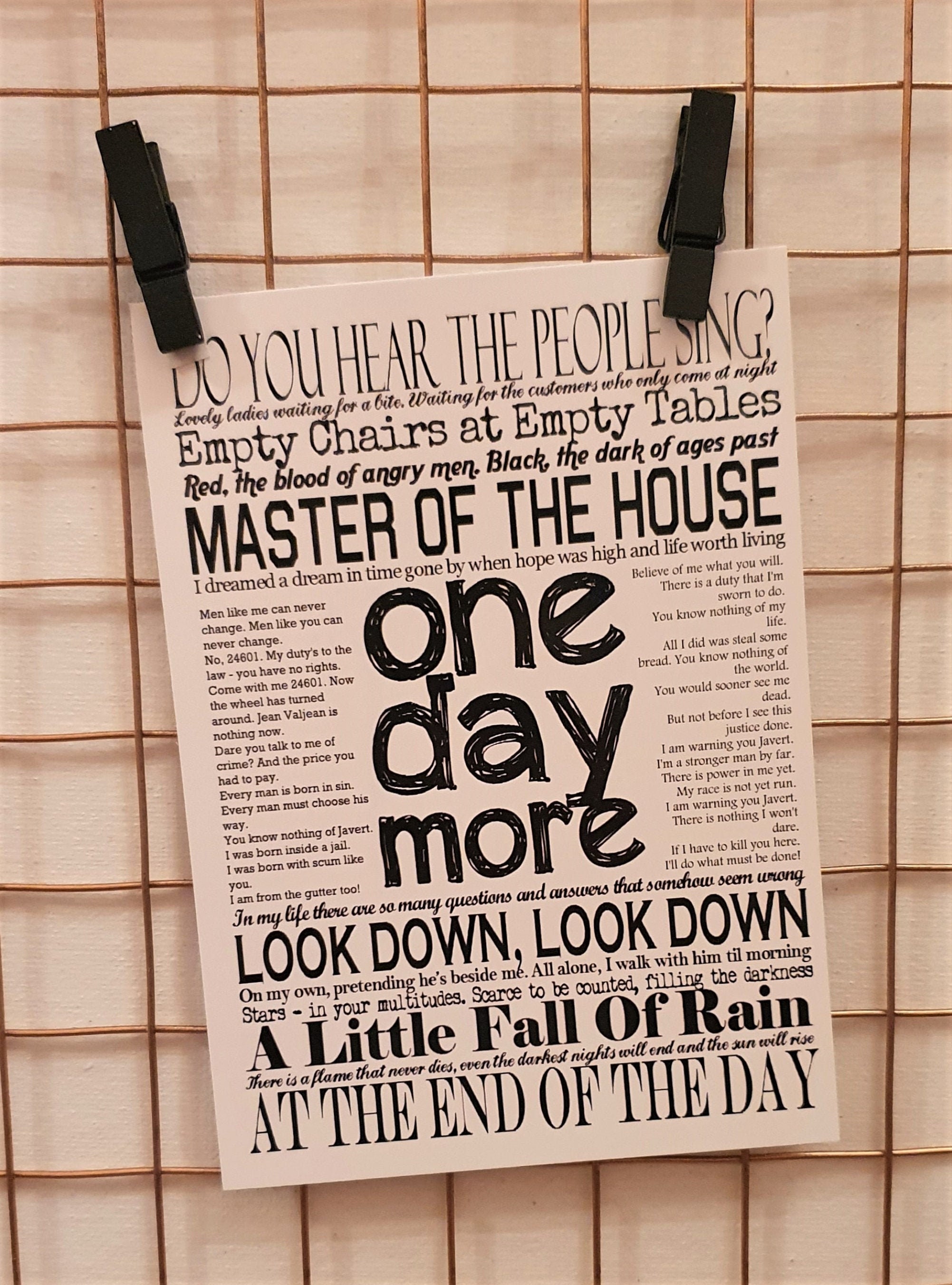 Les Miserables Quotes And Lyrics A5 A6 Print Etsy Singapore