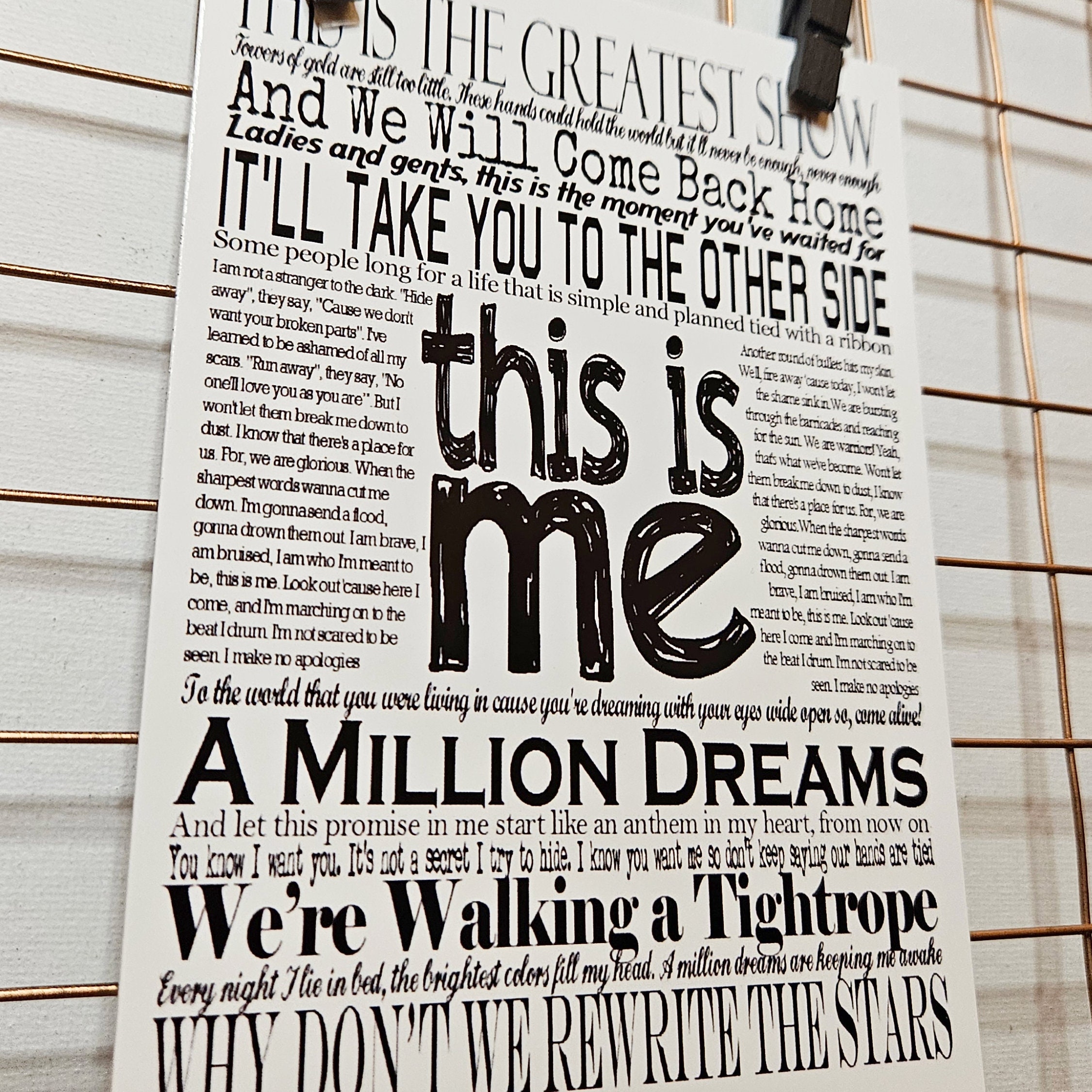 The Greatest Showman Quotes and Lyrics Postcard Print - Etsy