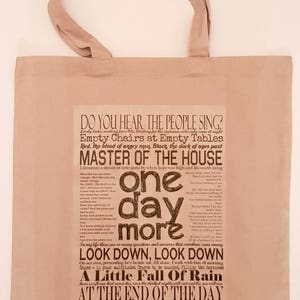 Les Miserables Quotes and Lyrics Tote/Shopper Bag - Natural Canvas