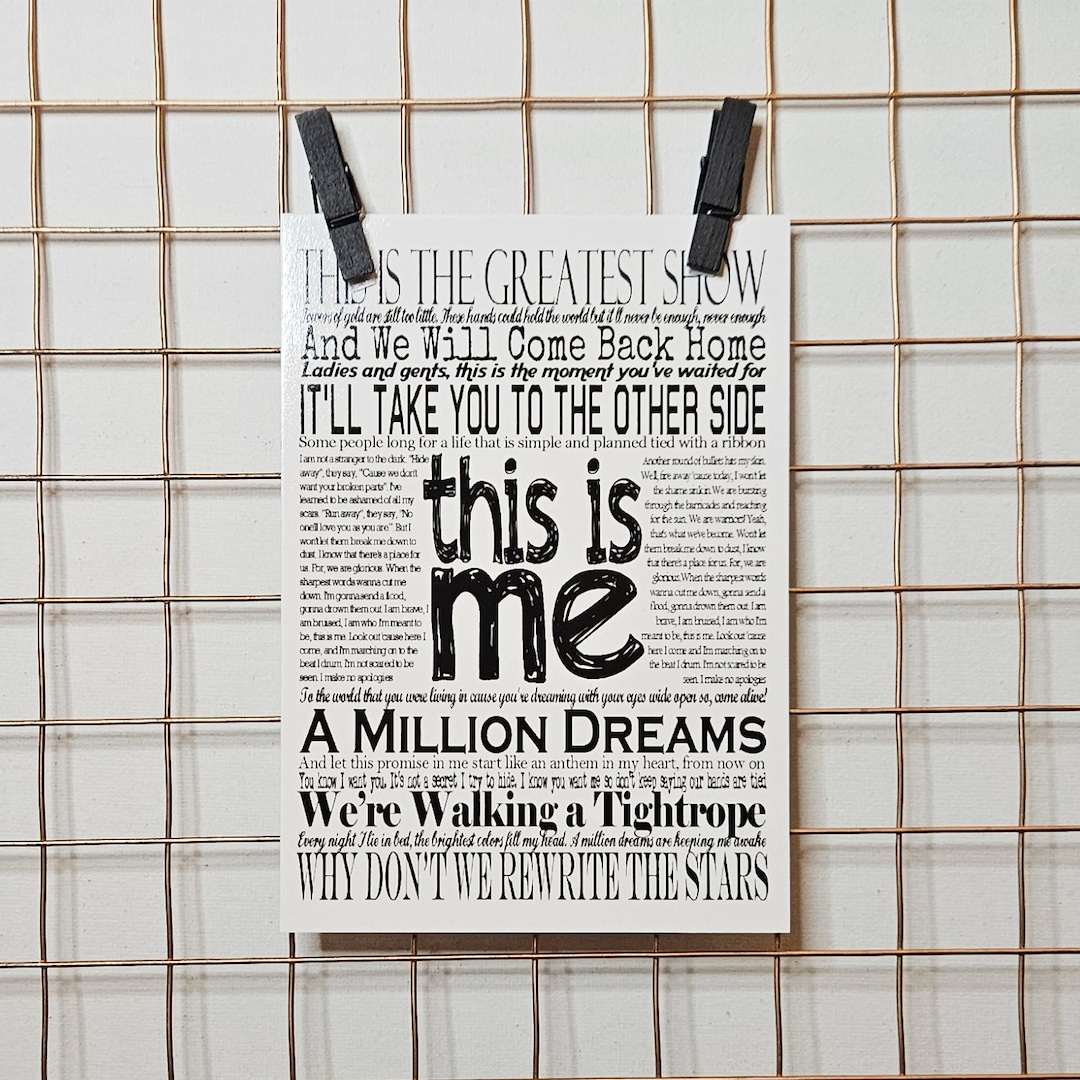 The Greatest Showman Quotes and Lyrics Postcard Print - Etsy