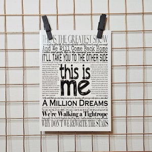 The Greatest Showman Quotes and Lyrics Postcard Print - Etsy