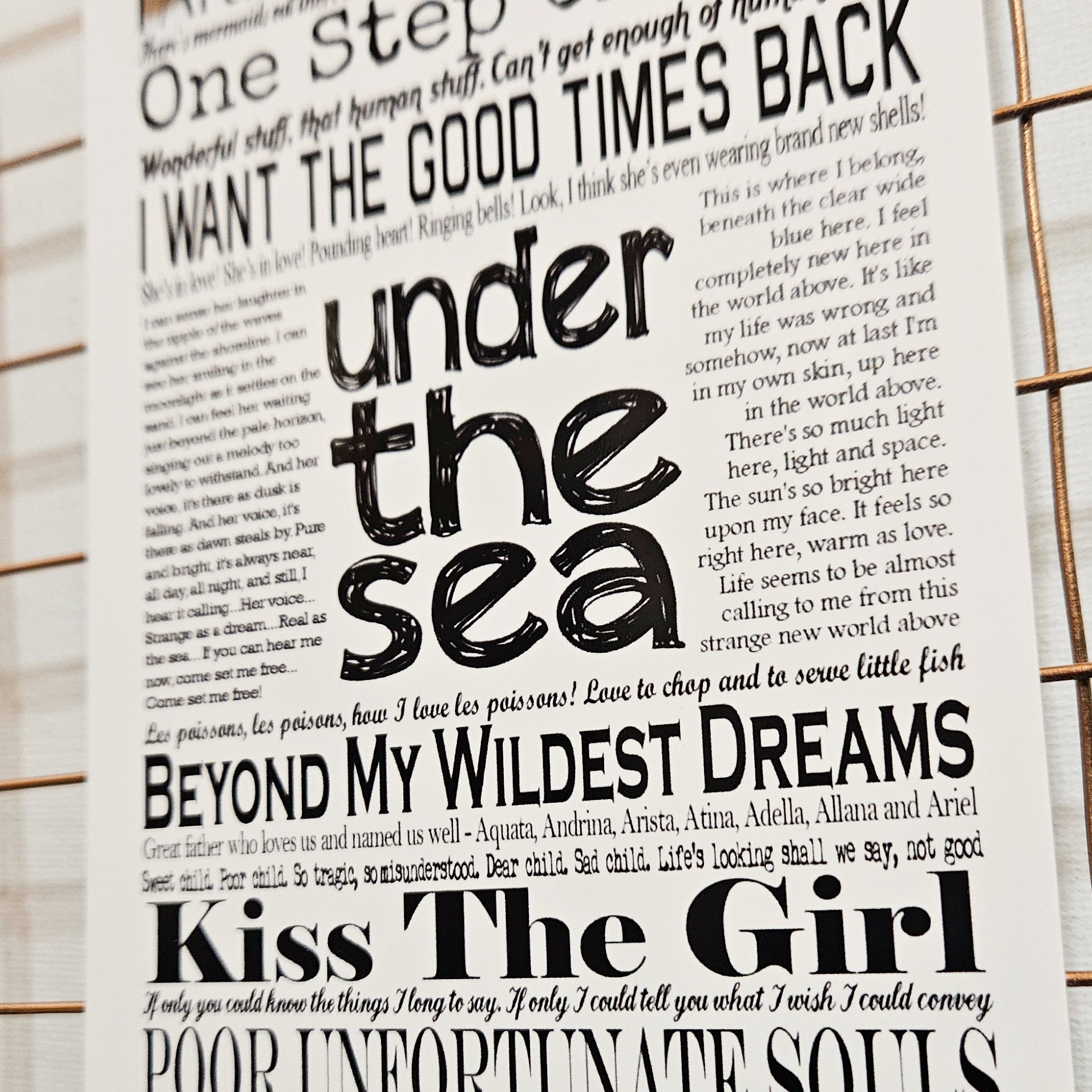 The Little Mermaid Quotes and Lyrics Postcard Print - Etsy