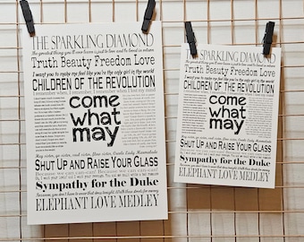 Moulin Rouge Quotes and Lyrics A5/A6 Print
