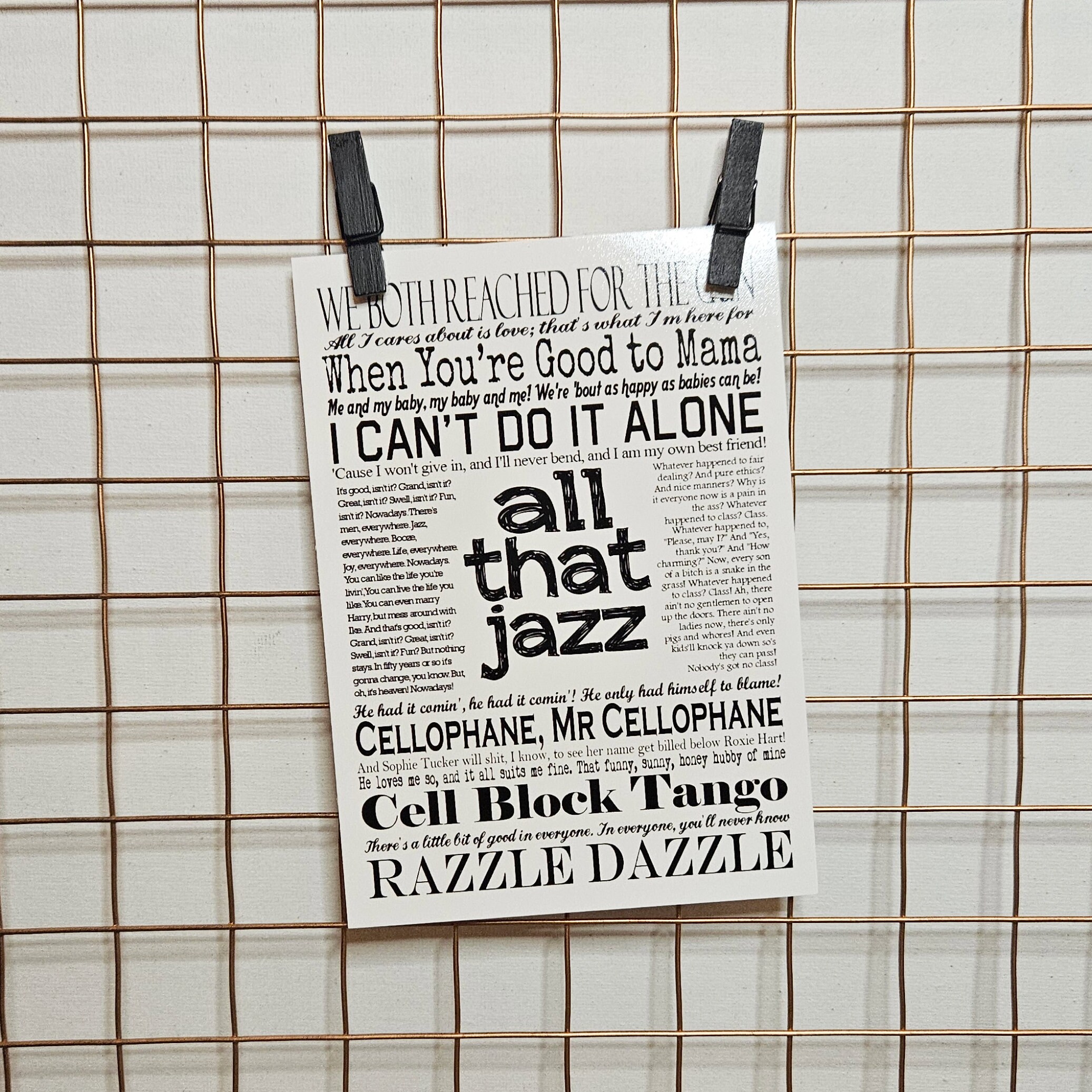Chicago Musical Quote Crossbody Bag - Encouragement Merch For Fans, Adjustable Strap, Waterproof Polyester, 8.26x7.08 Inches