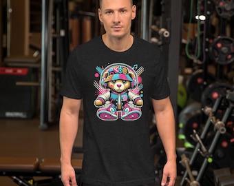 Graffiti Teddy Bear T-Shirt, Hip Hop Streetwear Graphic Tee, Urban Style Gift