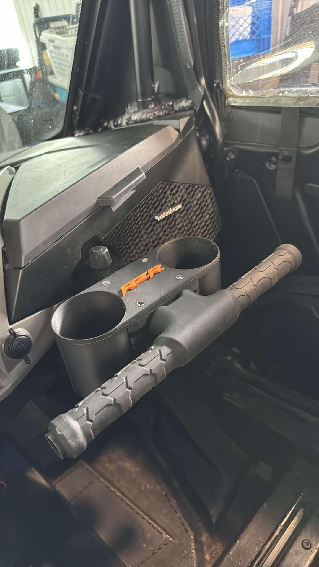 custom Polaris rzr xp 2024+ grab handle drink cup holder