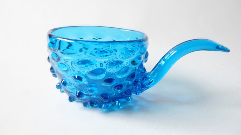 Empoli Bowl Art Glass Turquoise Blue Italy Vintage 60/'s 70/'s