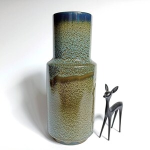 Ceramic Vase by Peter Simon Gerz Green/ Blue Glaze, West German Pottery Vintage 60&#39;s 70&#39;s