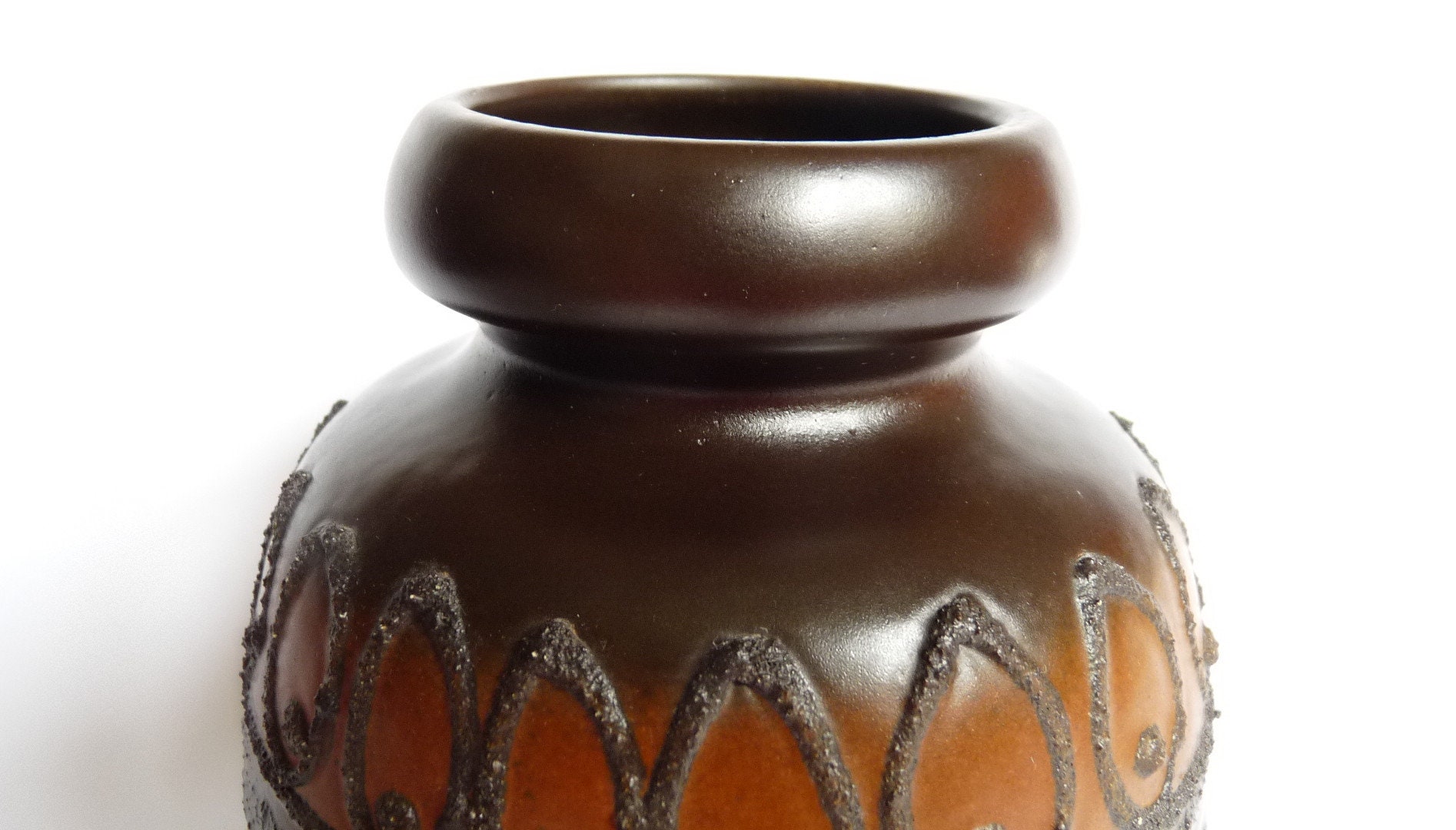 花瓶・フラワースタンド VEB Haldensleben fatlava Germany 1970s Vintage VEB HALDENSLEBEN Green and Beige Fat Lava Era Vase