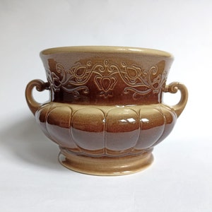 Maceta de cerámica/maceta de flores estilo Art Déco Alemania Vintage 60s