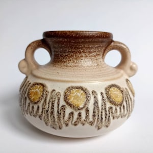 Ceramic Vase by VEB Haldensleben 2978 Fat Lava Glaze German Pottery Vintage 70&#39;s