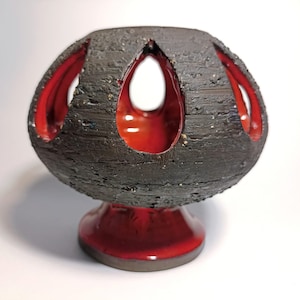 Swedish Candle Holder Lantern by Norrmans Keramik Motala Studio Pottery Vintage 60s 70s