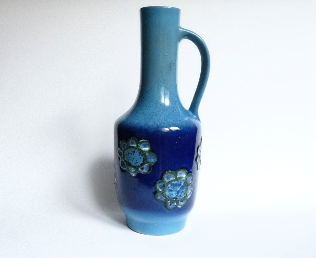 Buy Strehla Ceramic Jug Vase 982 German Pottery Blue Flowers Buy Strehla Ceramic Jug Vase 982 German Pottery Blue Flowers