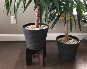 7.25" Tall Hand Stained Minimalist Wooden Plant Stand