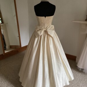 Wedding Dress Bridal Gown Vintage Sample Silk Lace Strapless Ballgown Skirt Formal Beach Country Wedding image 7