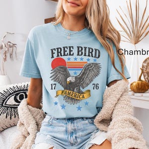 Free Bird Vintage Comfort Colors® Shirt American Pride Tee July 4th Apparel Independence Day Gift Comfort Colors® Plus Size, Free Bird Shirt