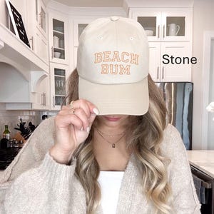 Beach Bum Hat - Classic Dad Hat for Summer Vibes, Beach Lovers, Vacation Accessory, Outdoor Adventures, Hat for Beach Lovers, Varsity Letter