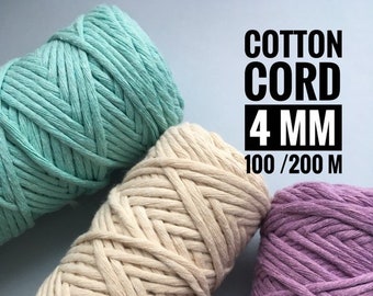 Hilado de algodón 5 Mm Tejer Ganchillo Cordón Cuerda zpaghetti Zpagetti Macramé 50 M 100 M