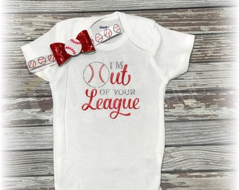 I'm out of your league onesie and headband set