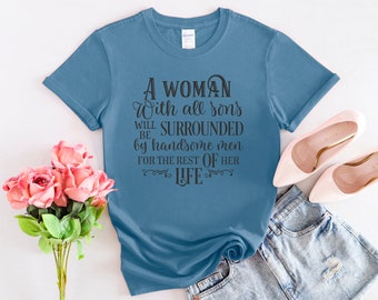 T-shirt Handsome Sons, t-shirt maman d'un garçon