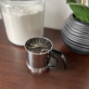 Vintage Flour Sifter - Metal Flour Sifter - Stainless Steel Kitchen Tool