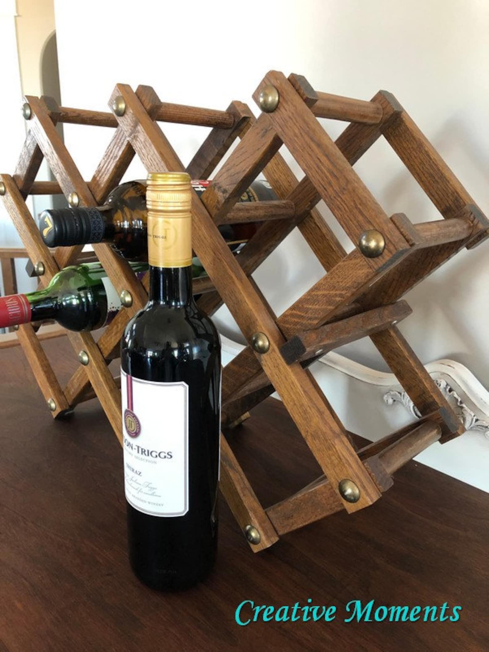 Solid Wood Wine Rack Expandable Wine Rack Accordion Wine Etsy
