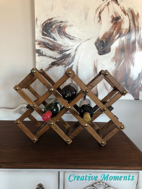 Solid Wood Wine Rack Expandable Wine Rack Accordion Wine Rack Etsy Canada