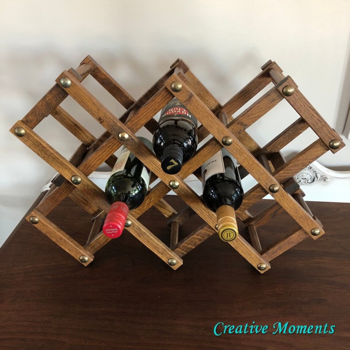 Solid Wood Wine Rack Expandable Wine Rack Accordion Wine Etsy