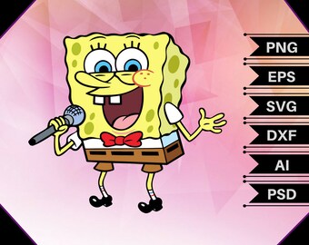 Spongebob Singer svg, Spongebob svg,spongebob clipart,spongebob cut files,spongebob invitation,spongebob printable,spongebob shirt,spongebob