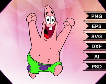 Happy Patrick svg,Patrick gift,Patrick clipart,Patrick invitation,Patrick printable,spongebob invitation,Patrick birthday,Patrick shirt