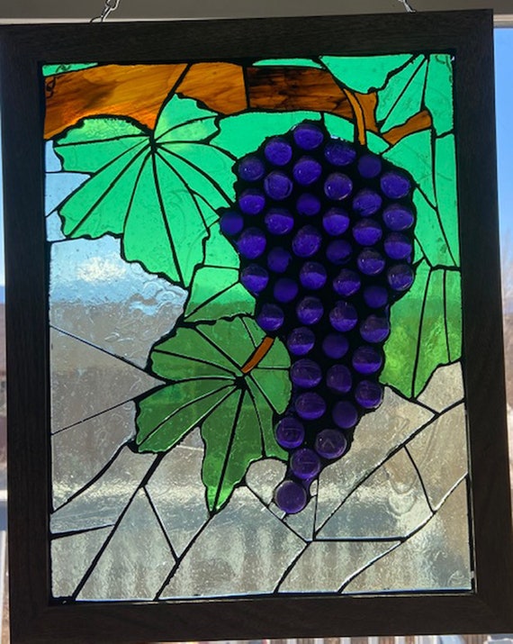 Grapes in a Vineyard Mosaic Stained Glass - Etsy