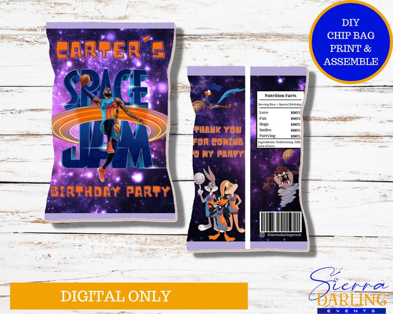 DIY Space Jam Legacy Chip Bag Template Etsy