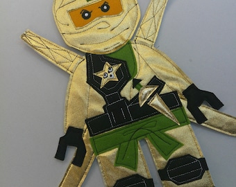 Unique application large Ninja Gold, patch golden Ninja, boys, girls, patch clothing, unique piece, Ninja Gold large