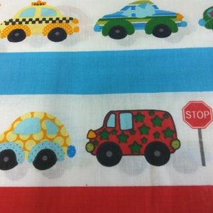 Cotton fabric, car, vehicles, children's fabric, clothing fabric, boys' fabric, sewing, white colorful image 2