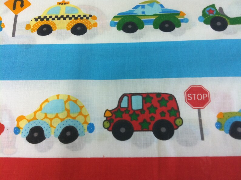 Cotton fabric, car, vehicles, children's fabric, clothing fabric, boys' fabric, sewing, white colorful image 2