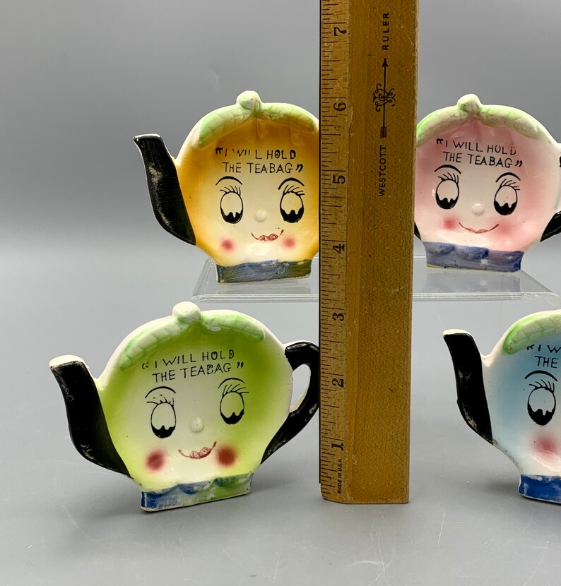 4 Vintage Tea Bag Holders in Air Caddy Anthropomorphic Tea Etsy