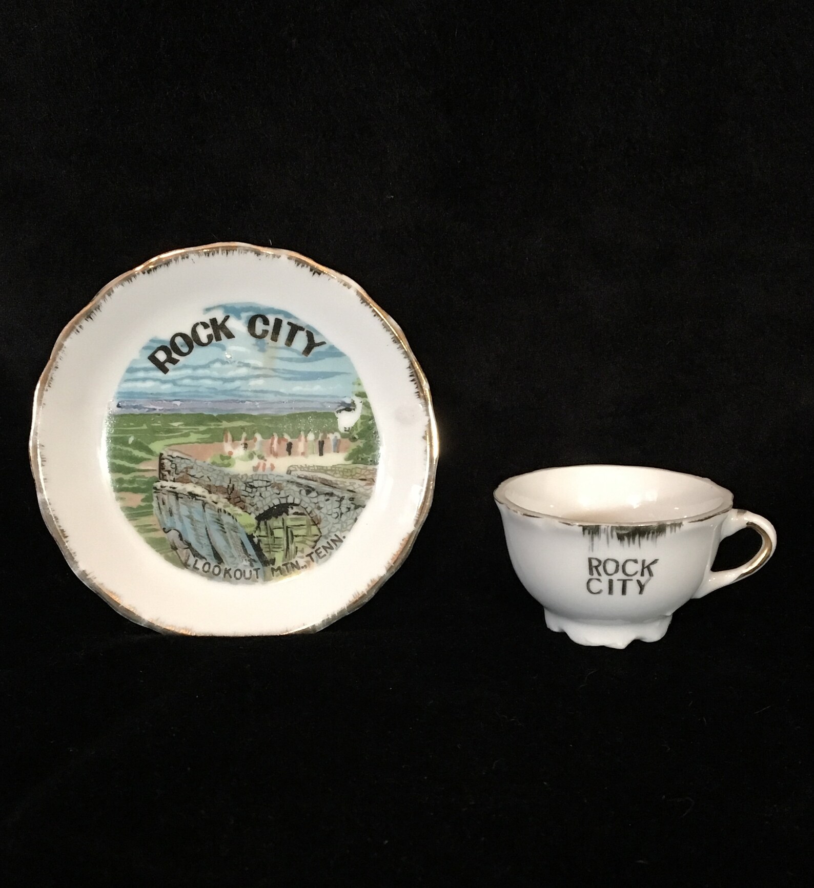 Tiny Rock City Cup and Saucer Vintage Souvenir Lookout Etsy