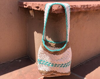 Baumwoll-Schultertasche mit Wüstenfarben