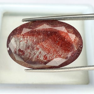 16 Karat, seltener roter SUPER SEVEN Edelstein mit erstaunlichen 7 Kristallen Heilstein Sieben Chakra Melodie Stein 23x15x7 MM für einzigartige Schmuckherstellung