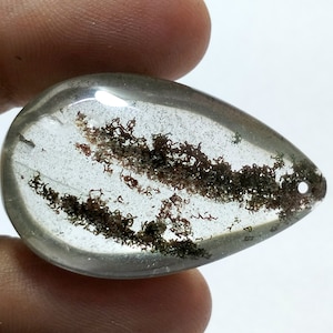 74 Carat NaturalLodolite Garden Quartz Drill Cabochon Natural Garden Quartz Drill Gemstone 38x23x14 MM Top Quality Garden Quartz Loose Stone