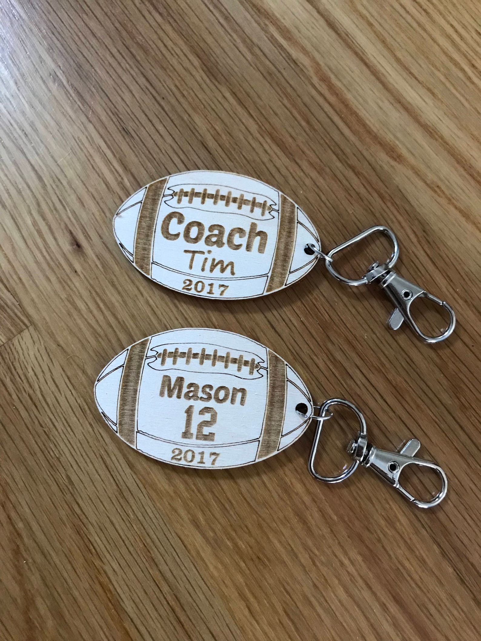Custom Engraved Football Keychain Personalized Keychain Laser Cut Laser