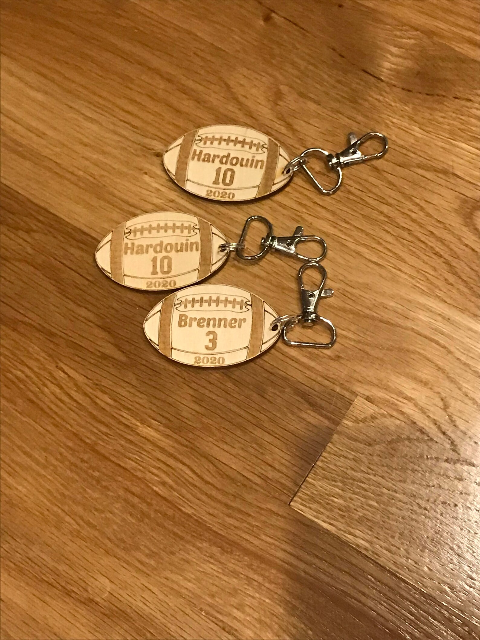 Custom Engraved Football Keychain Personalized Keychain Etsy