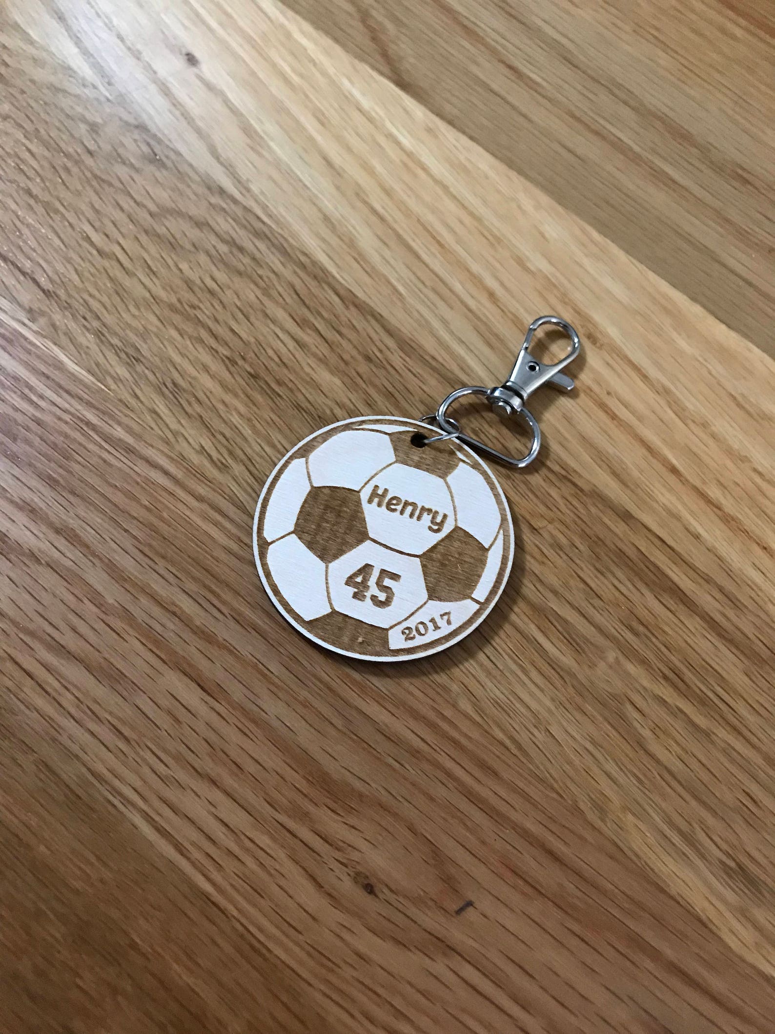 Custom Engraved Soccer Keychain Personalized Keychain Laser Cut Laser