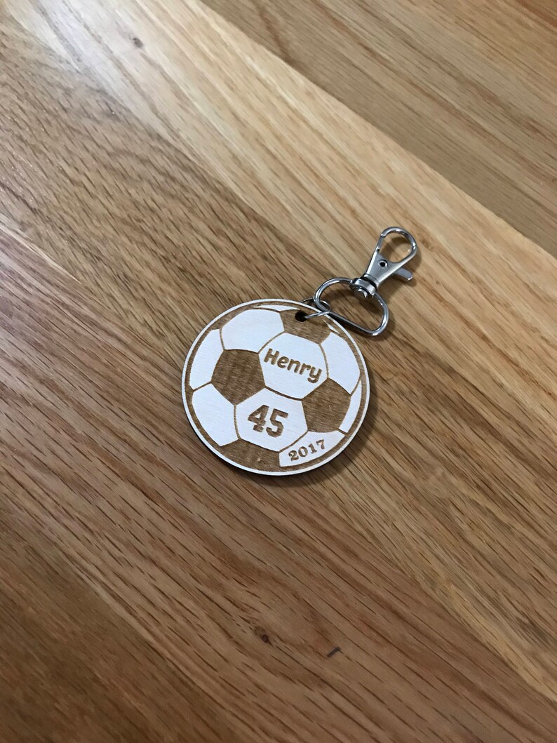 Custom Engraved Soccer Keychain Personalized Keychain Laser Cut Laser